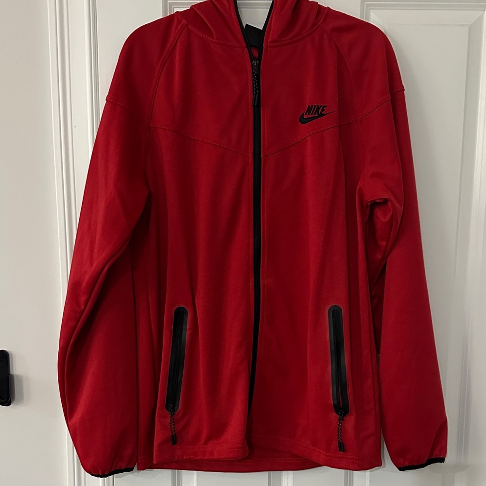 Nike Red Full-Zip Hoodie with Black Details